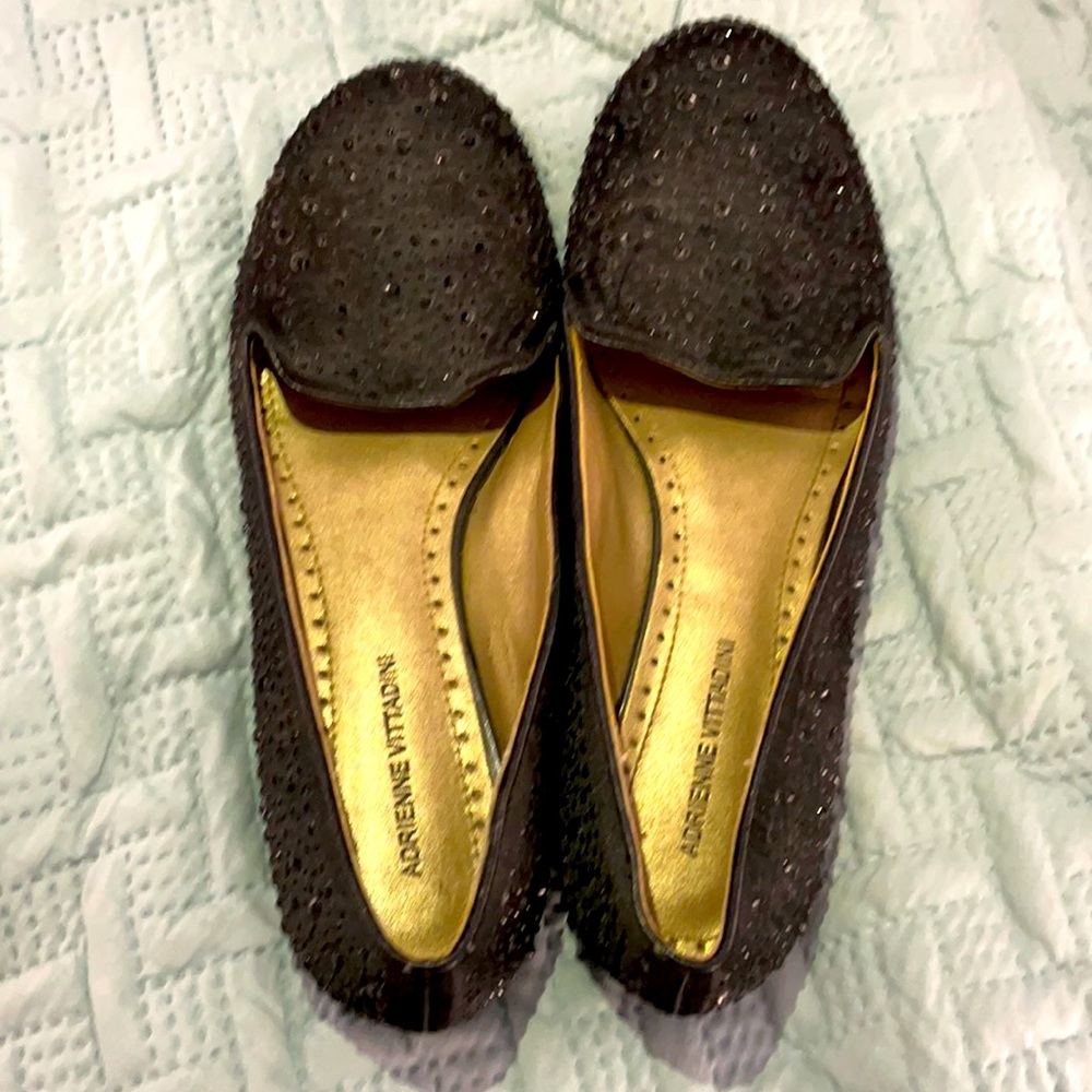 Black jeweled and sparkly espadrilles